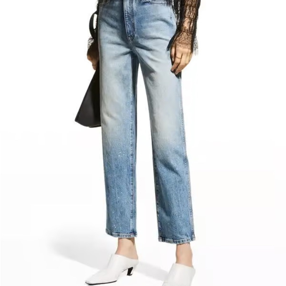 KHAITE Abigail Splatter Paint Straight-Leg Ankle Jeans - Size 26, NWT